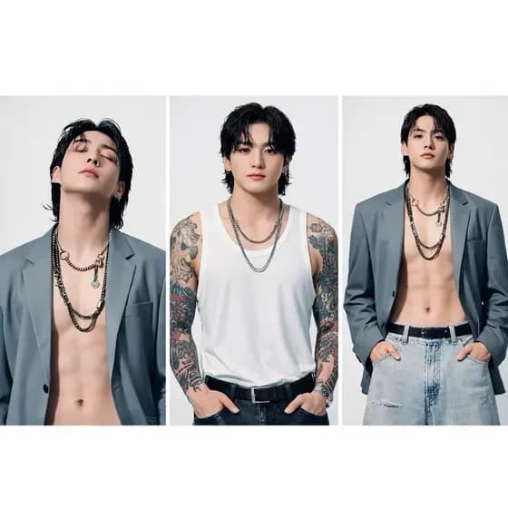Kit 3 Quadros Decorativos Jeon Jungkook Grupo BTS K-POP quadros coreanos famosos QUADROS MODERNOS