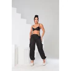 Calça Cargo Com Abertura Na Lateral Gringa Verão