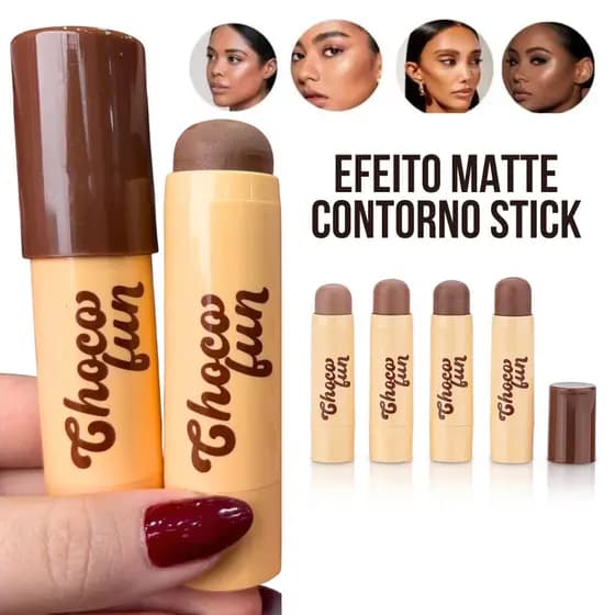 Contorno Facial Fenzza Choco Fun em Bastão Stick Cremoso para Maquiagem – Fácil de Esfumar | FZ27009