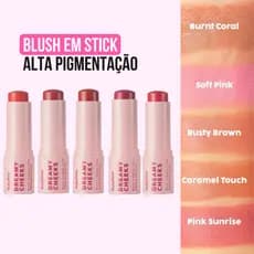 Blush em Stick Bastão Ruby Rose Dreamy Cheeks Stick 6,57g – Linha Rosa | HBM01