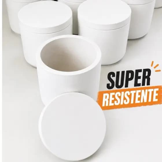 Potes Decorativos de Gesso Branco | Porta Vela Aromática | Porta Joias | Super Resistente