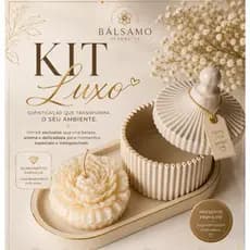 Kit Luxo Decorativo Aromático 💖 Vela Floral + Pote Elegante e bandeja Presente Sofisticado