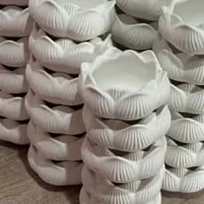 Kit com 10 flores de Lótus Cimento branco Super Resistente