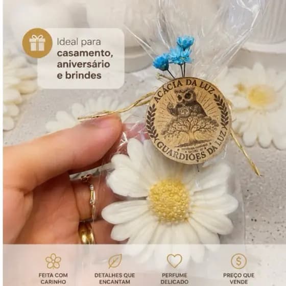 10 Lembrancinhas Personalizadas de Sabonete Margaridas