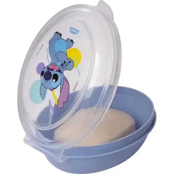 Saboneteira Stitch Disney 180ml - Leve, Portátil e Segura com Tampa Fixa
