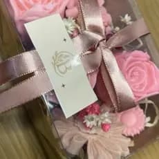 Sabonete Artesanal Floral Rosa Luxo na Caixa Presente | Lembrancinha Perfumada Casamento, Chá de Bebê, Aniversário