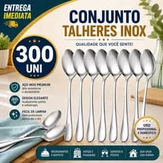 Kit 300/144 Colheres Inox Premium Multiuso Para Servir Refeições Restaurante Buffet Hotel Cozinha Casa