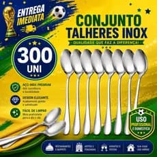 Conjunto 300/144 Colheres de Sopa Aço Inox Para Restaurantes Buffets Hotéis Eventos Cozinha Industrial e Casa