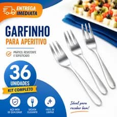 Kit 36/24/12 Garfinhos de Aperitivo Aço Inox Reutilizáveis Para Petiscos Queijos Frutas Canapés Festas Buffet Premium