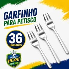 Jogo 36/24/12 Garfinhos Aço Inox Para Buffet, Happy Hour, Churrasco e Mesa Posta Elegante