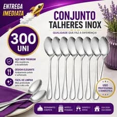 Jogo 300/144Colheres de Sopa Inox Premium Para Restaurante Hotel Buffet Cozinha Refeições Uso Profissional e Residencial
