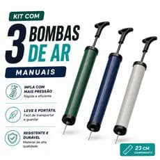 2/3 Bombas de Ar Manual Vertical 25cm Ou Jogo 5 Bicos Adaptadores Universal Bicicleta Bola Boia Colchão Inflável Piscina