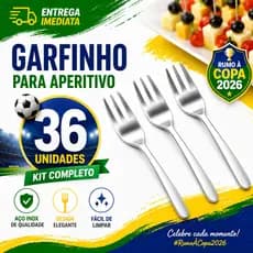 Kit 36/24/12 Garfos de Aperitivo Inox Pequenos Para Queijos, Frios, Frutas e Receber Convidados