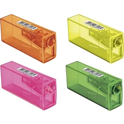 Kit Com 4 Apontador Deposito Neon Faber-castell 4 Cores