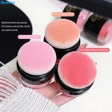 Blush para bochechas, blush natural para iniciantes, longa duração, blush em almofada macio e matte, blush em pó