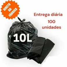Kit com 100 Sacos de Lixo 10 Litros SUPER OFERTA limpeza cozinha escritório