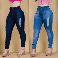 Calça Jeans Feminina Cintura Alta com Lycra Levanta Bumbum Skinny Jeans escuro