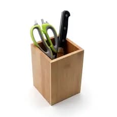 Organizador Suporte Porta Utensílios De Cozinha Em Bambu 12x9cm CX243