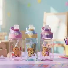 Garrafa Com Canudo Capivara 400ml