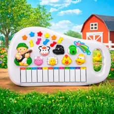 Piano Teclado Animal Brinquedo Infantil Sons Musical Criança Fazenda Fazendinha