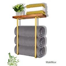 Suporte de Toalha de Banho Duplo Organizador De Armazenamento Para Toalhas Grandes e Pequenas Decoração Banheiro Salão