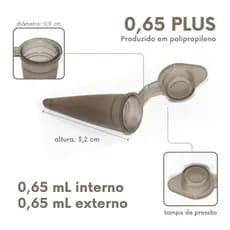 Microtubos 0,65ml Cinza Fumê