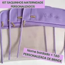 Kit Saquinho Maternidade Personalizado Organizador de Bolsa Saída Maternidade Trocas