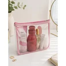 Necessaire Transparente Impermeável Organizador Multiuso Viagem Maquiagem Higiene