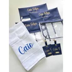 Kit Saquinhos Roupa Limpa/ Suja/ Molhada+ Saquinho Porta Escova + Necessaire