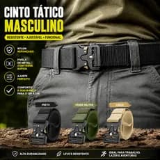 Cinto largo masculino nylon fivela e engate rápido