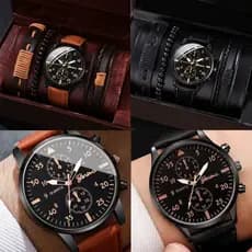 Rel贸gio de Quartzo Casual Masculino - Pulseira  Vintage PU ( N脙O ACOMPANHA CAIXA)