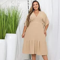 Vestidos Feminino Midi Moda Evangélica Igreja Plus Size Soltinho Passeio Dia Noite Festa Inverno