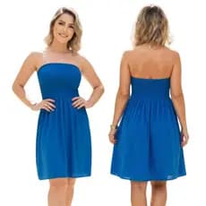 Vestido Curto Tomara Que Caia Feminino Lastex Tecido Dunas Várias Cores Moda Verão e Sofisticação