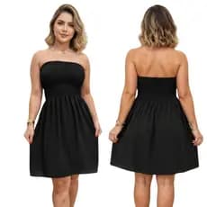 Vestido Curto Feminino Tomara Que Caia Lastex Dunas Moda Verão Tamanho Único 36 ao 42