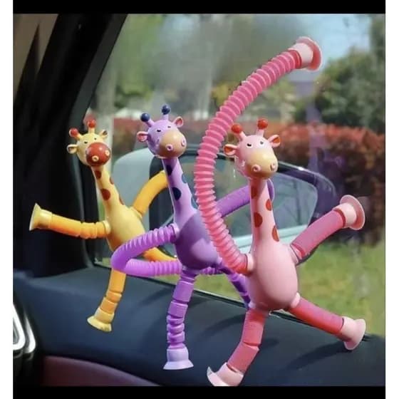 Brinquedo Girafinha Infantil Pop Tube com Luz