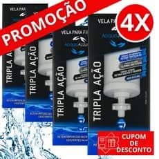 4 VELAS FILTRO DE BARRO PRATA COLOIDAL ALCALINA CARVÃO ATIVADO TRIPLA AÇÃO - PARA TODOS FILTRO BARRO