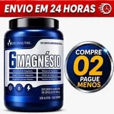 MAGNÉSIO 6 TIPOS ORIGINAL Bisglicinato Malato Ascorbato  Citrato Óxido Taurato 60 Cápsulas 500 mg