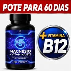 Magnésio 6 Tipos + Vitamina B12 Metilcobalamina Malato Bisciglinato Taurato Citrato Óxido Ascorbato