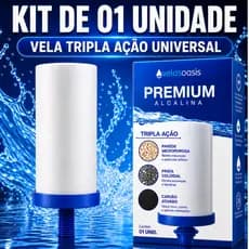 Vela Tripla Ação Carvão E Prata Coloidal ALCALINA PREMIUM  Oasis