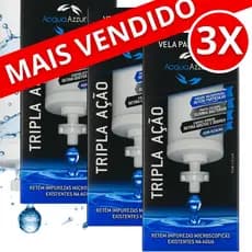 3 VELAS FILTRO BARRO TRIPLA AÇÃO CARVÃO ATIVADO PRATA COLOIDAL - PARA TODOS TIPOS FILTRO