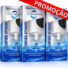 KIT 3 Velas de Filtro de Barro Carvão Ativado Esterilizante Universal Purificador - ENVIO IMEDIATO