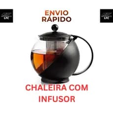 Chaleira Jarra Bule de Vidro com Infusor Premium 750 ML Com Coador Ideal para Chá Ervas Elegante