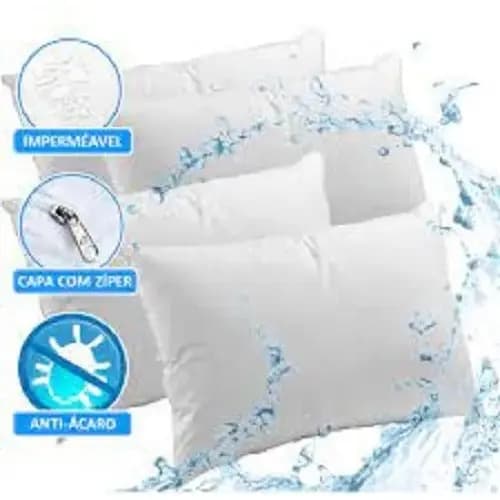 kit 2 capa  impermeavel produto liso possui ziper em uma das laterais  capa para travesseiro
