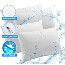 kit 2 capa  impermeavel produto liso possui ziper em uma das laterais  capa para travesseiro
