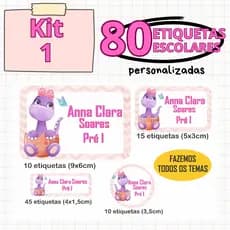ETIQUTA  ESCOLAR / ADESIVO ESCOLAR  - Etiquetas Personalizadas de Vinil Escolar A PROVA D' Água - ESCOLHA SEU KIT
