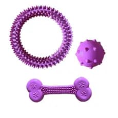 Kit de Brinquedos Para Cachorro: Bola, Osso e Anêmona