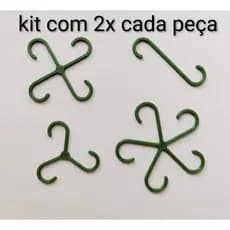 Kit 8 Ganchos para Plantas – 4 Modelos Diferentes (2 de Cada) – Suporte Multiuso para Jardim