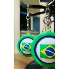 Chaveiro Spinner Brasil Giratório 3D – Anti Estresse Bandeira Brasileira – Leve e Resistente