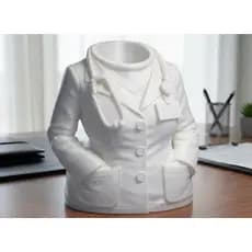 Porta Canetas Decorativo Jaleco Médica | Organizador de Mesa Profissão Saúde