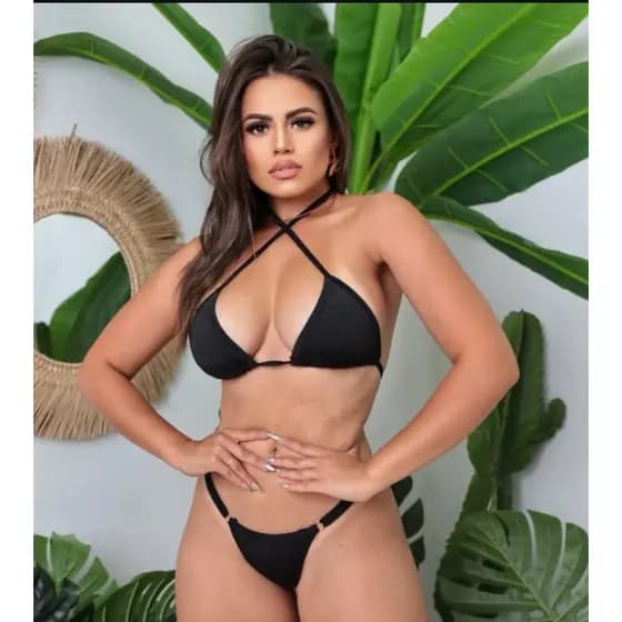 Biquíni Liso Cortininha De Marquinha Ajustável Moda Praia